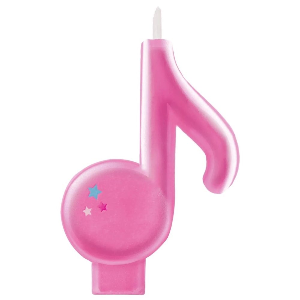 Amscan Pink Internet Famous Music Note Birthday Cake Candle 4"x3"